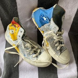 CONVERSE - ALL STAR Simpsons rare hi - top white canvas 
sz M8 W10 limited ed